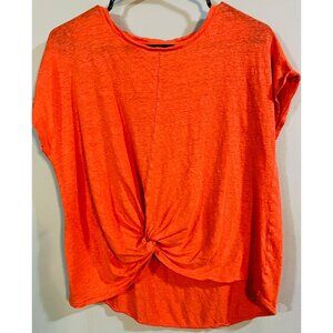Lou & Grey For Loft Women's Orange Twist Front Top Size L